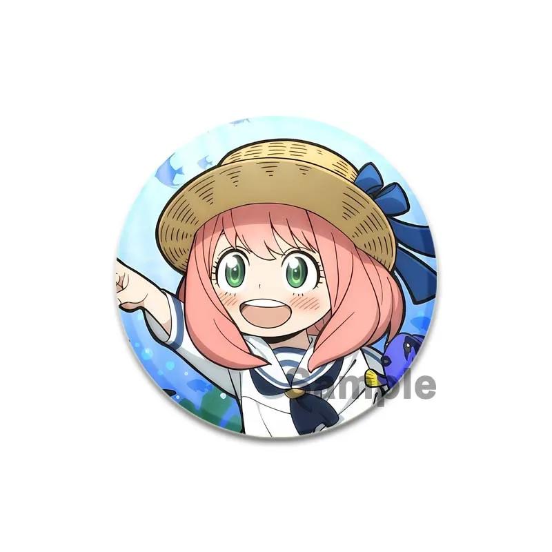 32/44/58mm SPY X FAMILY Enamel Pin Cute Anime Brooches Anya Forger Cute Head Lapel Pins Cartoon Badge Backpack Hat Jewelry Accessories Gift