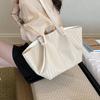 Minimalist Woven Leather Tote Bag Women Large Capacity Shoulder Bag Summer Casual Handbag For Commute Vacation Wings Style Bag