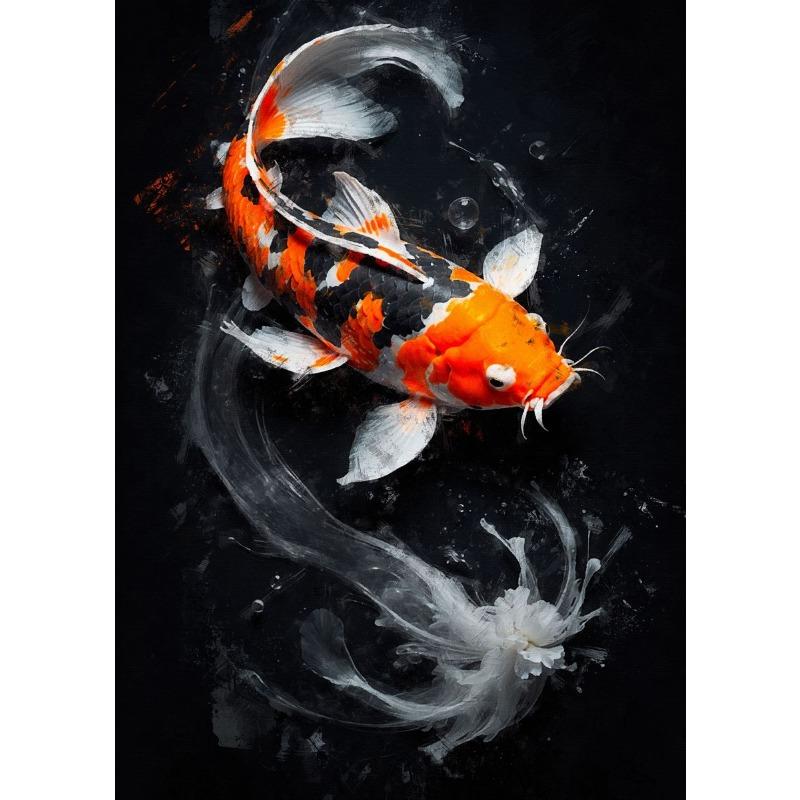 Chinese Red Koi Fish Landscape Picture Carp Canvas Painting HD Print Posters for Modern Living Room Wall Art Home Decor Cuadros