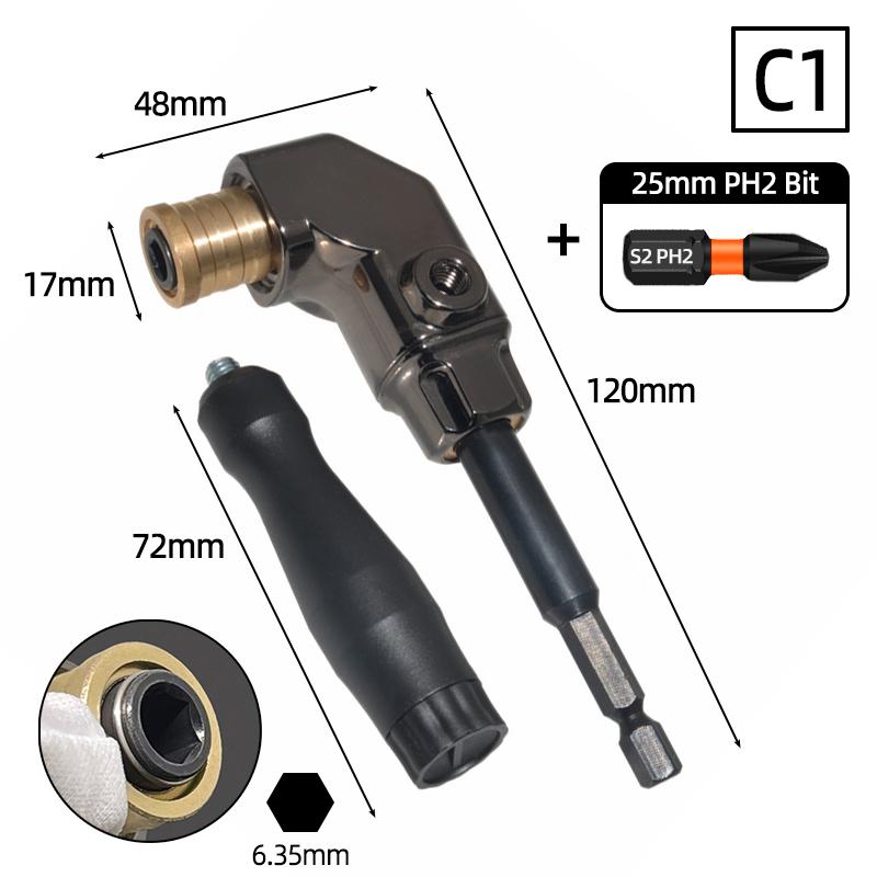 90/105/360 Degrees 1/4" Hex Shank Magnetic Adapter Bending Drills Reversible Ratchet Screwdriver Adjustable Power Driver Tools
