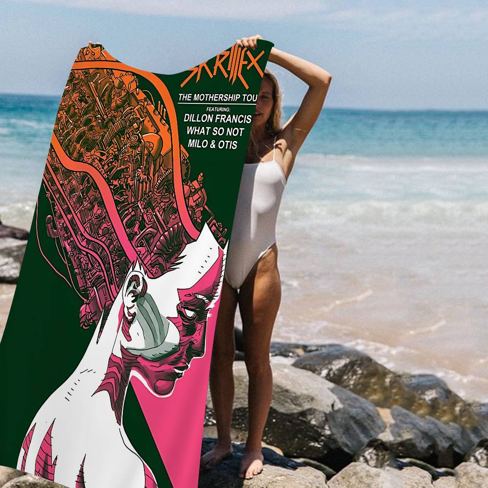 Singer Skrillex Microfiber Printed Beach Towel Mountain Climbing Yoga Beach Swimming Running Absorbent Soft Towel