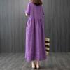 Estate nuove donne moda manica corta o-collo di mezza età in cotone e lino abito ampio abito casual abiti femminili