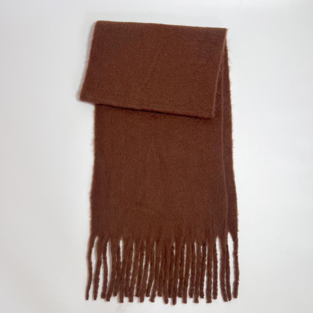 Versatile mohair solid color scarf women's winter thickening simple warmth enlarged shawl scarf