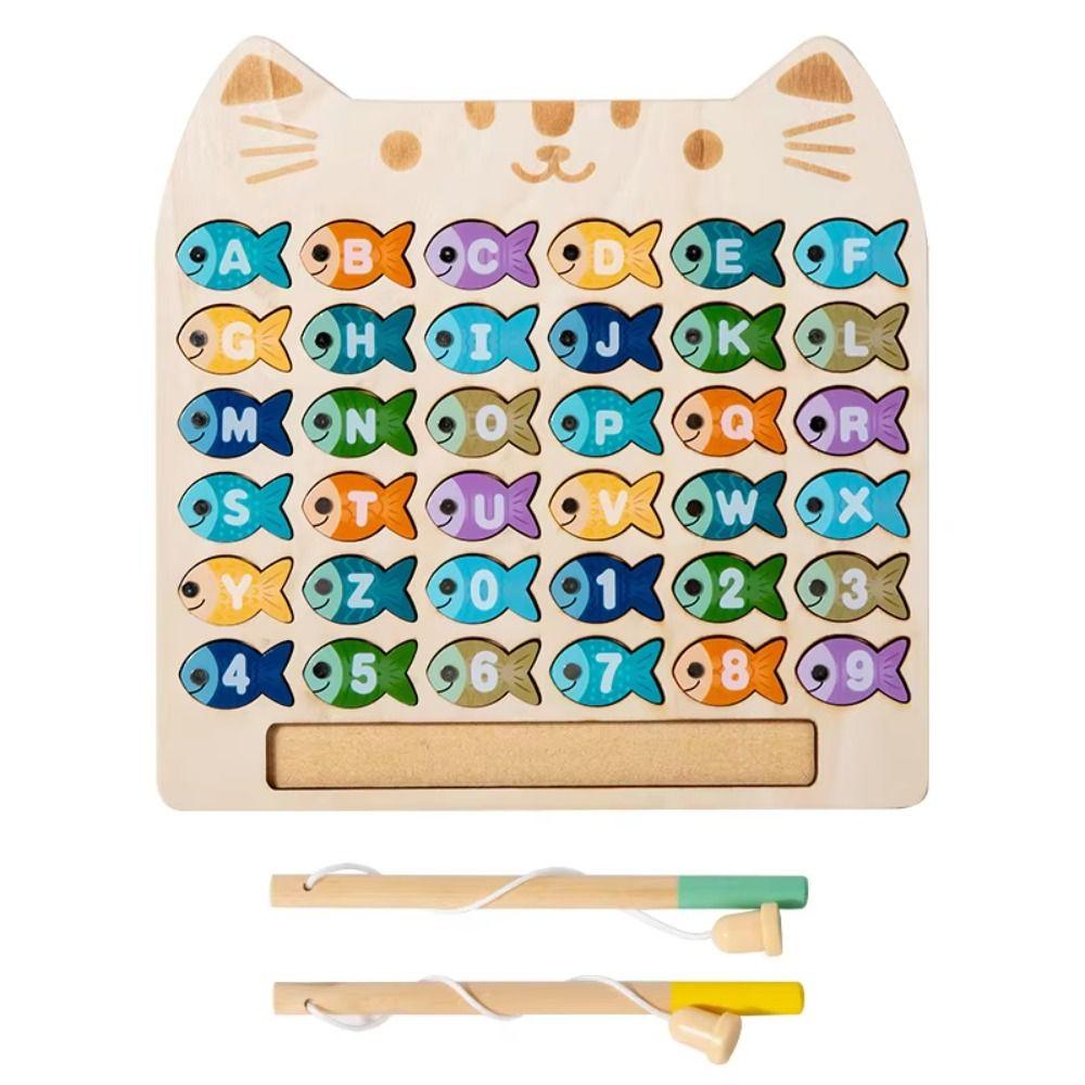 Montessori Alphabet Fishing Toy Set Magnetic Number Fishing Game Toys  Birthday Gift