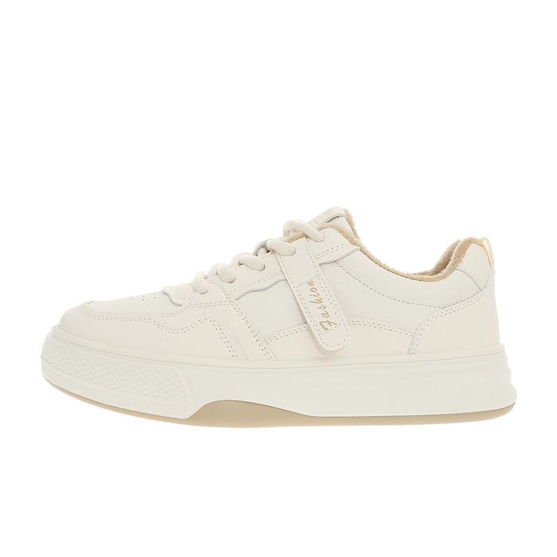 2025 little white shoes women's versatile thick-soled heightening lace-up board shoes Korean version fashion student sports and leisure shoes