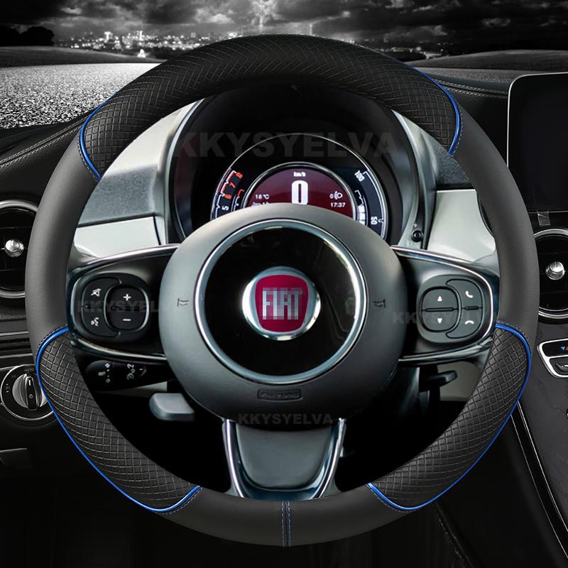 Car Steering Wheel Cover Microfiber Leather For Fiat 500 2007- 500e   500L 2014-2018 500X 2015- Auto Accessories
