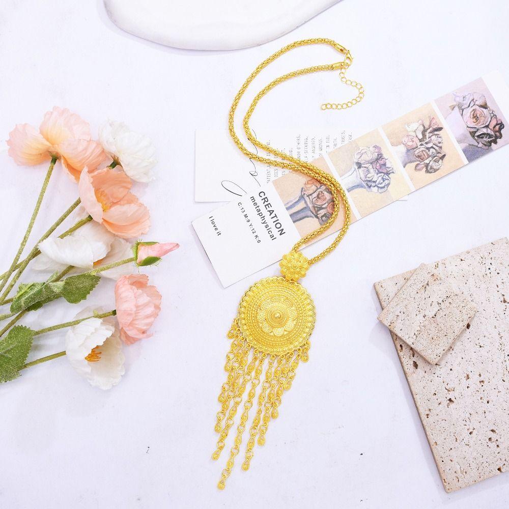 Thai Gold Plated Jewelry Set Zinc Zinc Alloy Women Jewelry Suit Simple Necklace Earrings Set Wedding