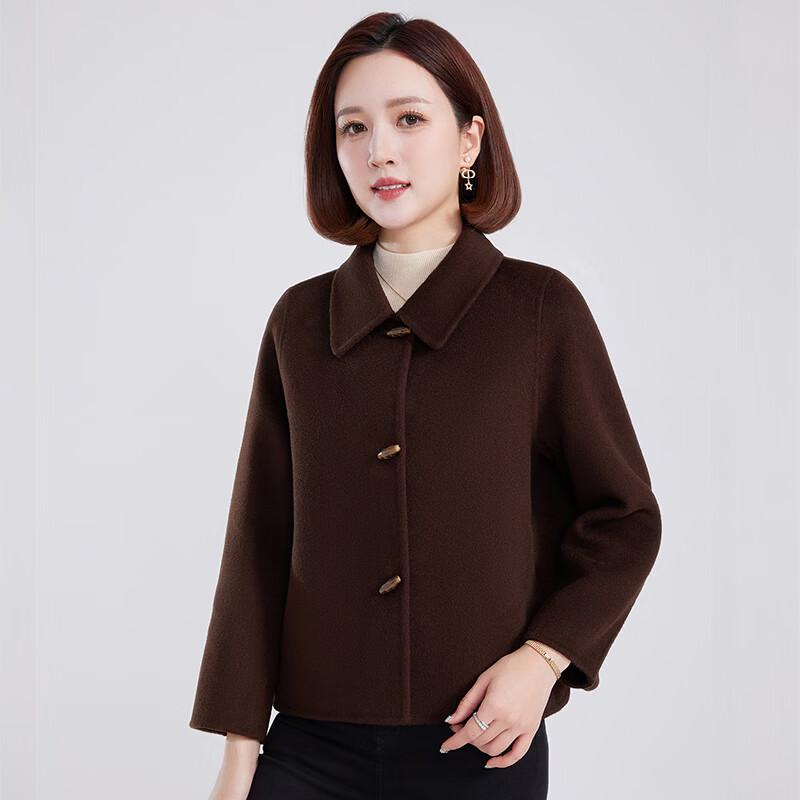 Fengxun Women's Short Double-Faced 100% Wool Coat