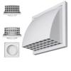 With Valve Exterior Wall Ventilation Grille ABS Material Range Hood Duct Air Outlet  Exterior Wall