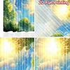 2D flat printing 2pcs Curtains Anime Sky Sun Trees Digital Printed Polyester Drapes Family Party Use for living room decor for