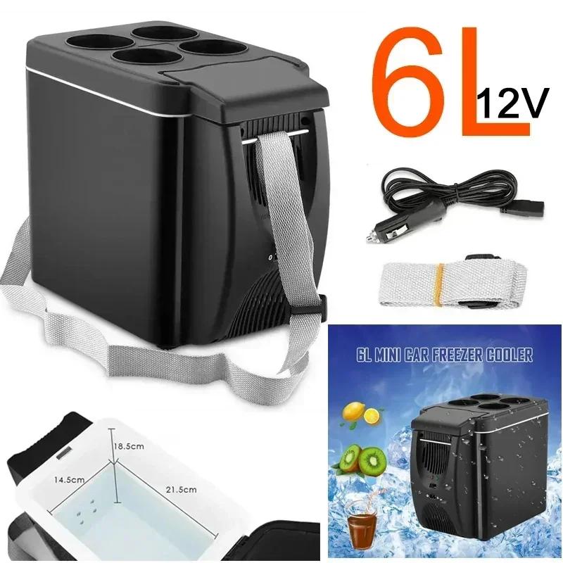 Frigorifero per auto, mini frigorifero, congelatore portatile, frigorifero a corrente continua da 12 V, refrigeratore termoelettrico da 6 litri per frutta.