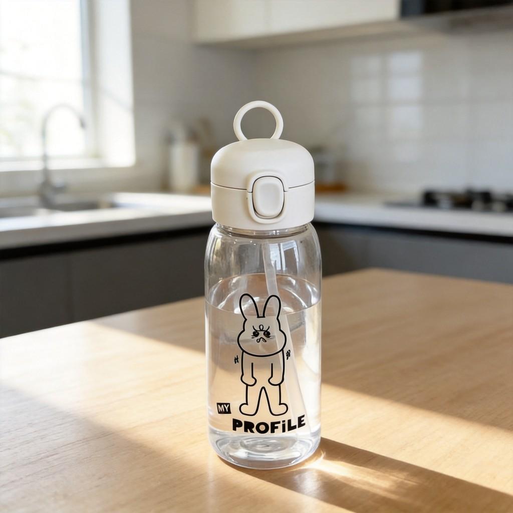 Bouncing Straw Water Bottle With Logo Portable Waterproof For Office And Travel