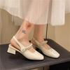 French Beautiful Bag Head Sandals Women's 2025 New Summer High Heels with Skirt Rhinestone Thick Heel Sandals