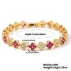 A Colorful Lucky Four-Leaf Flower Bracelet Inlaid With Zircon, Luxurious And High-End Small Fragrance , Versatile For Women
