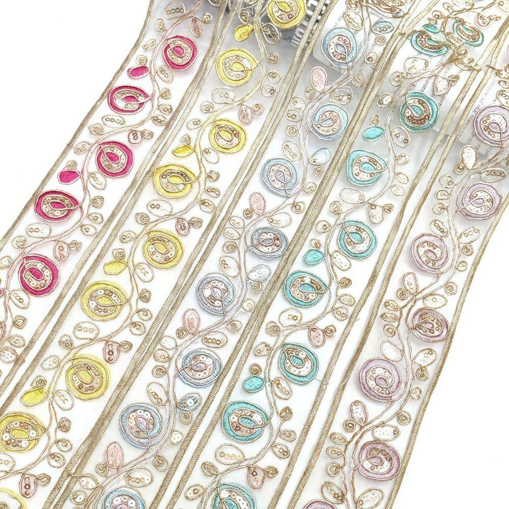 10 Yards Length Organza Embroidery Lace Woven Belt Sewing Frill Edge Lace Ribbon Flower Pattern Mesh Rope Trim Skirt Accessories
