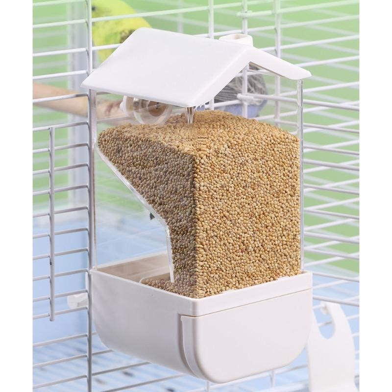 Automatic Bird Feeders Screw On Cage for Indoor Bird Feeders Transparent Visiable Large Capacity Bird Feeding Tool