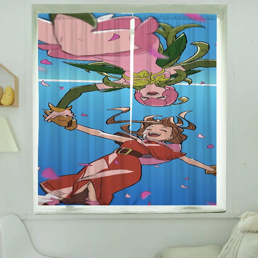 Heminredning Köksgardiner för Vardagsrum 2 Delar Mörkläggningsgardiner Dörrgardin D-digimon Sovrumsdekoration Avskärmning