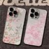 Pink Floral Pattern Transparent Phone Case For IPhone 17 16 15 14 Plus 13 12 11 Pro MAX 16E 17E Air Phone Cover Coque Funda