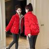 2025 Glossy Short Disposable Down Padded Jacket Winter New Korean Cotton Jacket Loose Stand Collar Fashion Padded Jacket