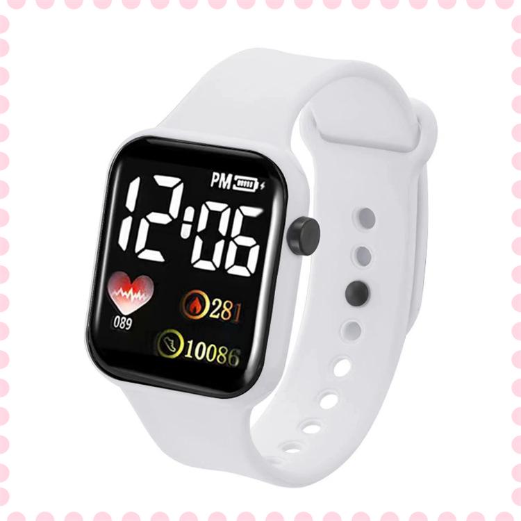 YI Love Heart LED Sports Watch - Fashionable Square Design for Students