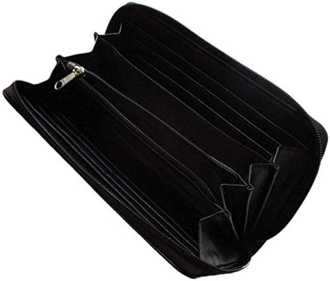Long Wallet with Round Zipper Leather Black [Ben Davis] Men's (L-Black)