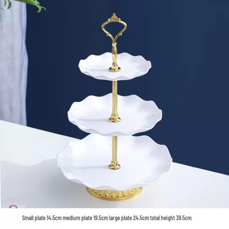 Tavă cu trei etaje în stil nordic pentru fructe și gustări pentru living