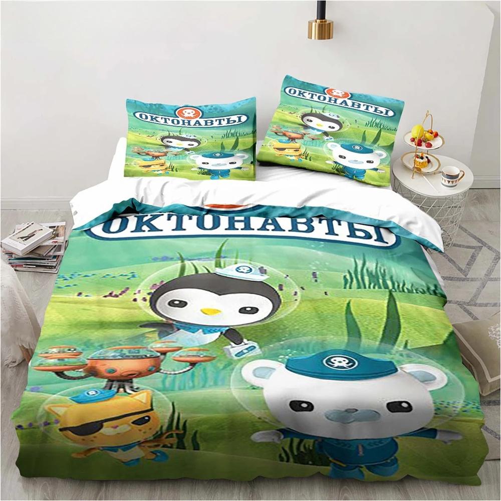 Yeni 3D Karikatür Octonauts 2/3 ADET Yatak Takımı Yatak Odası Tek Kişilik Çift Kişilik Yatak King Boy Yorgan Kılıfı Ve Yastık Kılıfı Çocuk Doğum Günü Hediyesi