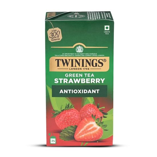 Twinings Groene Thee Aardbei, 25 Theezakjes, Groene Thee, Zoete Subtiele Smaak van Aardbei