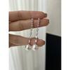 Solid Silver Zircon Long Pearl Earrings Light Luxury Personality Exquisite Jewelry Accessories Niche Simple High-end Earrings