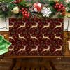 Reindeer Holly Snowflake Christmas Placemat, Washable, Festive Dining Table Atmosphere Placemat