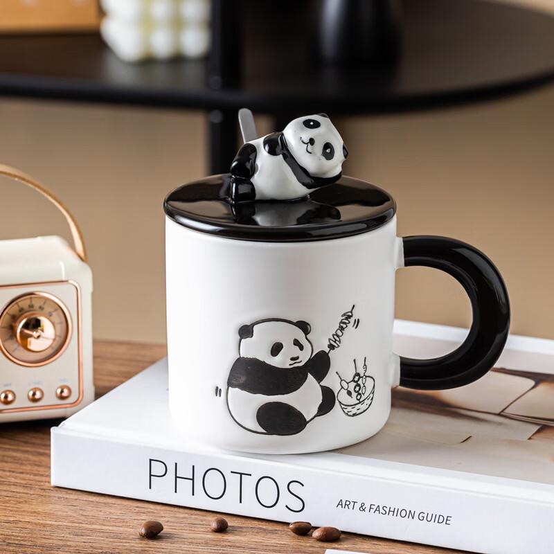 Shangqi Hand-Painted Cute Panda Ceramic Mug