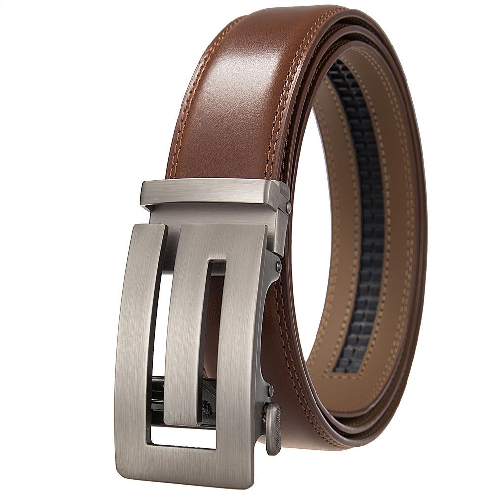 

Повседневный мужской ремень, автоматическая пряжка, деловой ремень, ремень из коровьей кожи Ly25-1058-1 110-130CM