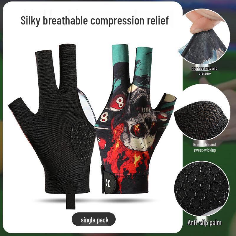 Lightweight Breathable Anti-slip Three-finger Snooker Pool & Table Tennis Gloves