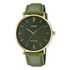 Quartz Men's Watch MTP-VT01GL-3B Gold & Green Leather Band