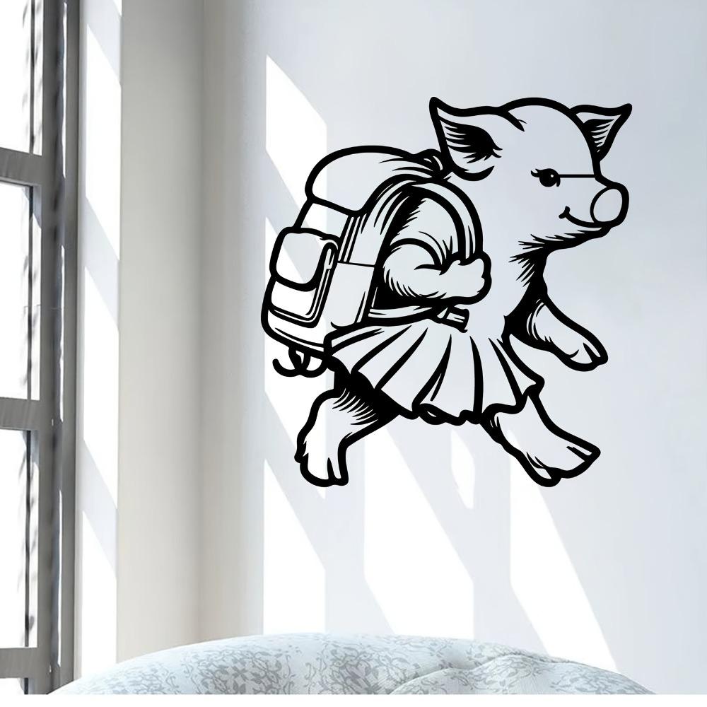 1pc Metal Pig Wall Art, Cute Animal Statue for Kids Room Garden Fence, Rustproof Iron Sculpture, Easter Children's Day Gift for Home Decor Lovers