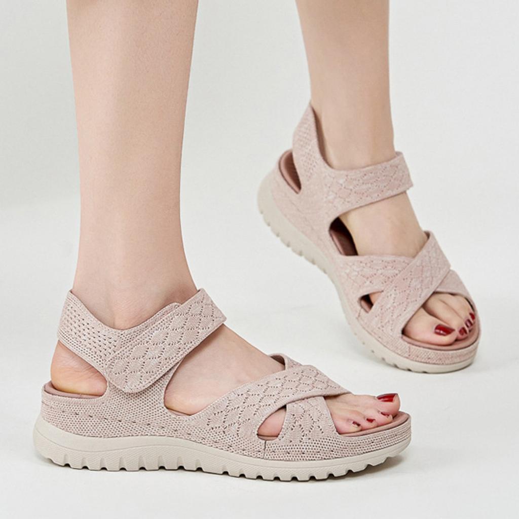 Women'S Sandals New European And American Sports And Leisure Sandal With Adhesive Strap Hollow Out Thick Bottom Womens Shoes