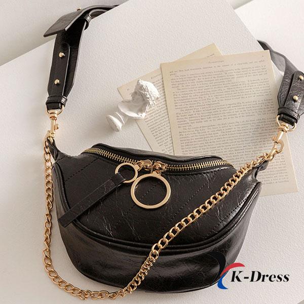 Halbmondförmige Umhängetasche mit Kette (2 Farben)