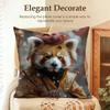 Cute Animal Friends Birthday Cushion Cover Natural Linen Organic Fabric DoubleSided Printing Sofa Home Decor Gift Pillow Case