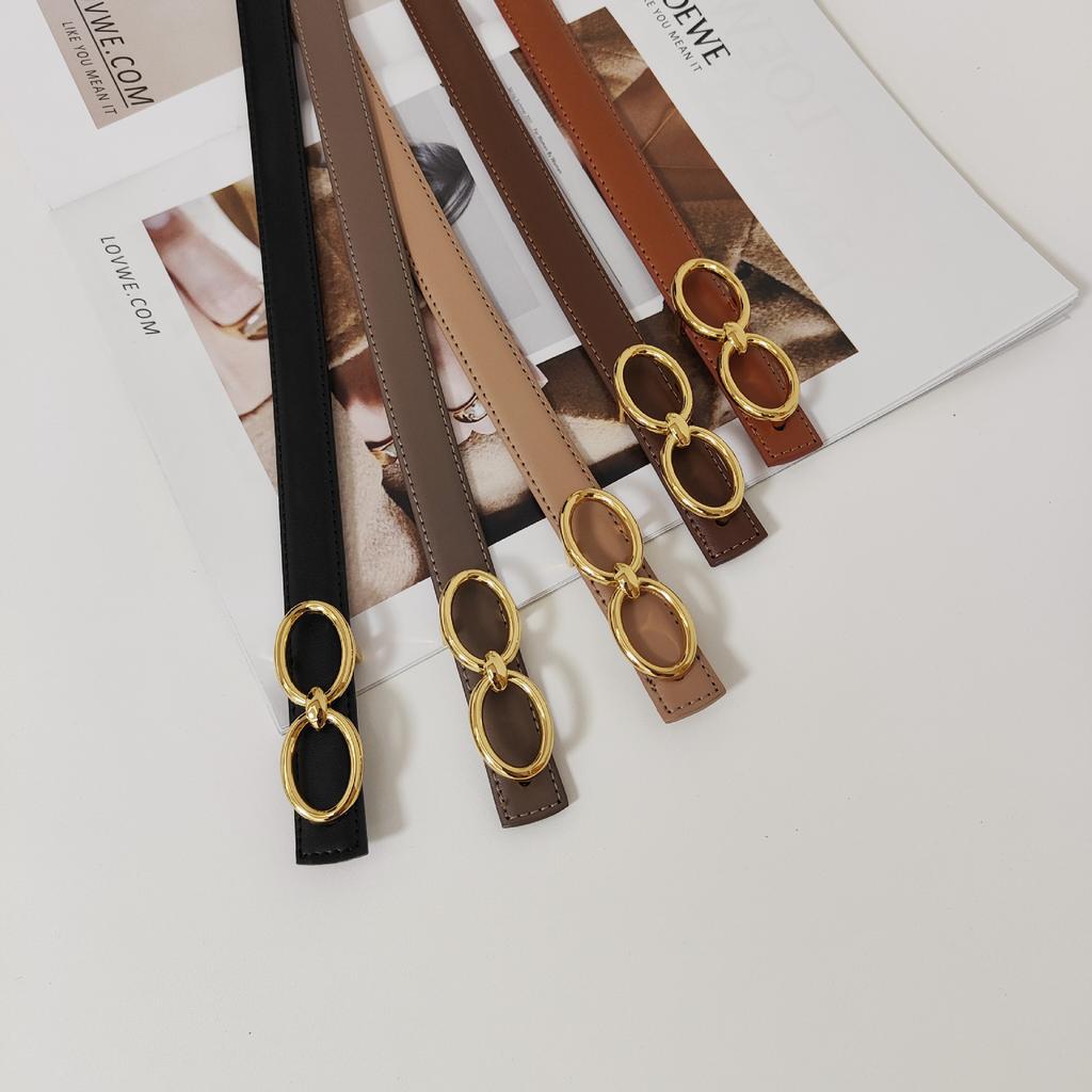 Leather Ladies Interlocking Belt Women'S Decorative Suit Dress Fine Belt Ladies