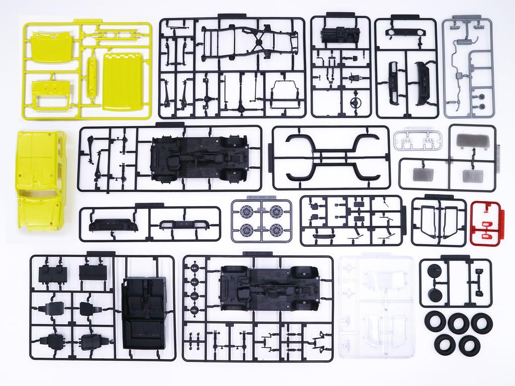 1/24 skala NEXT-serien nr. 24 Suzuki Jimny Sierra JB74 (Kinetisk Gul) plastmodellsats