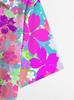 Hawaiian Men'S Short-Sleeve Casual Shirt with Colorful Floral Print - Features a Button Design, Vibrant Colors, Suitable for Outdoor And Leisure Wear