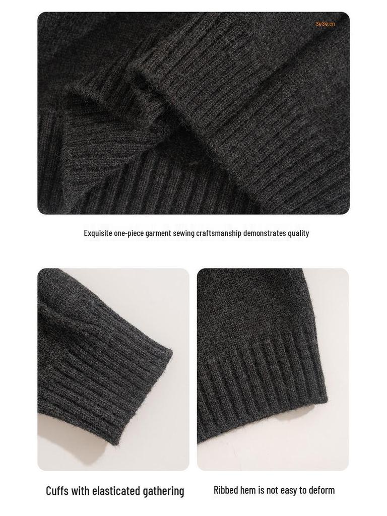 Men's Crew Neck Sweater: 2025 Autumn/Winter Casual Knit, Long Sleeve Pullover Loose Fit