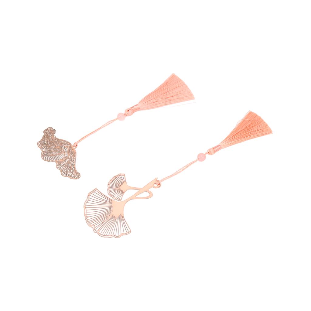 2pcs  Gold Hollow Bookmark for Book Lovers Fine Carving Stainless Steel Plating Bookmarks with E