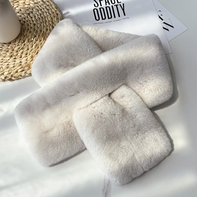 Winter Warmth Korean Version Versatile Thickened Whole Skin Otter Fur Scarf Women's Double-sided Rabbit Fur Scarf Real Fur Collar