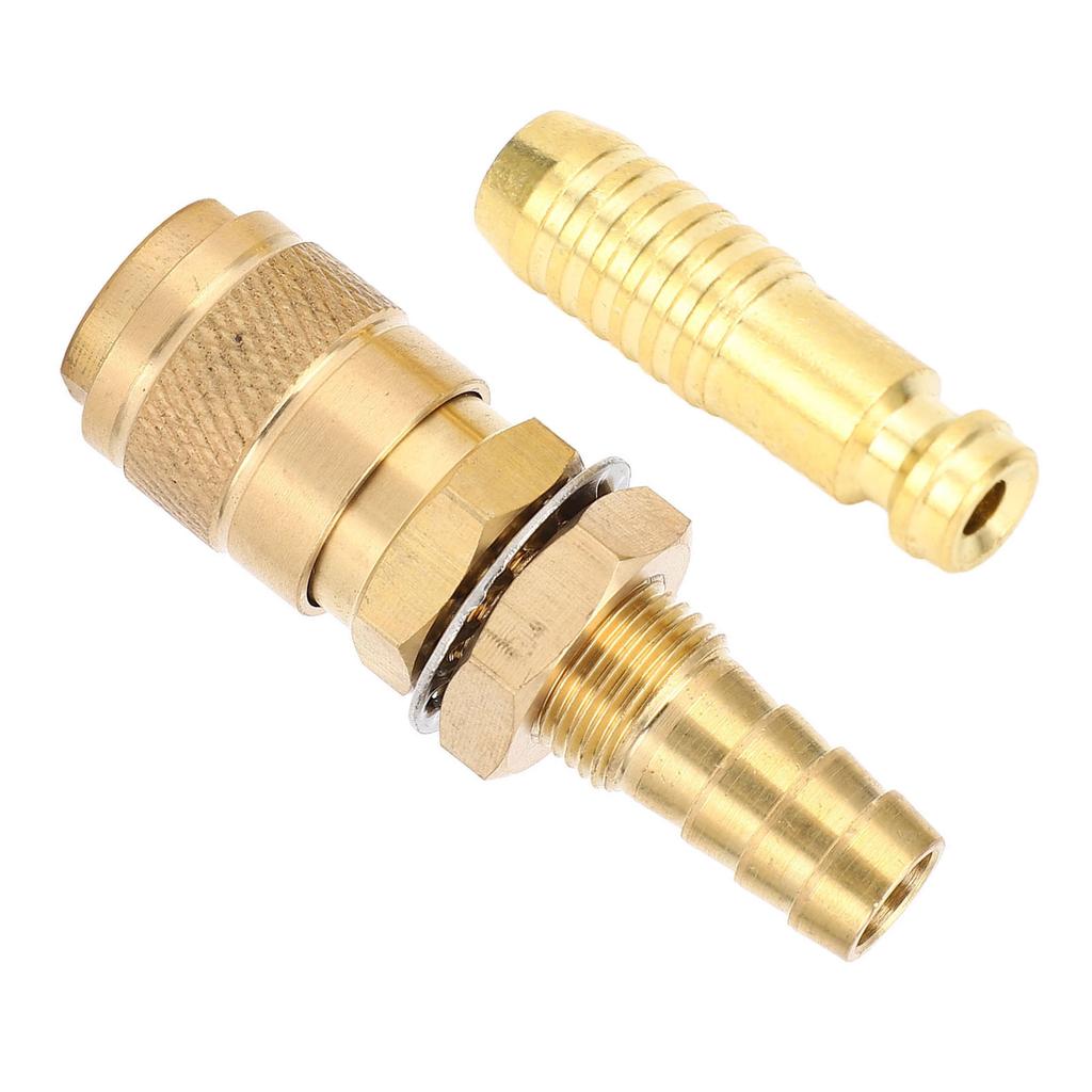 Vattenkyld gasadapter Mässing Svetsbrännare Gas Vatten Snabbkoppling för PTA DB MIG TIG 10mm 0.39in