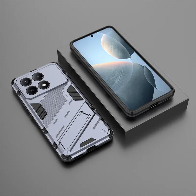 For Xiaomi Poco X6 Pro 5G Case Armor Shockproof Bumper Phone Case For PocoX6 Pro X 6 X6Pro Car Magnetic Stand Holder Back Cover
