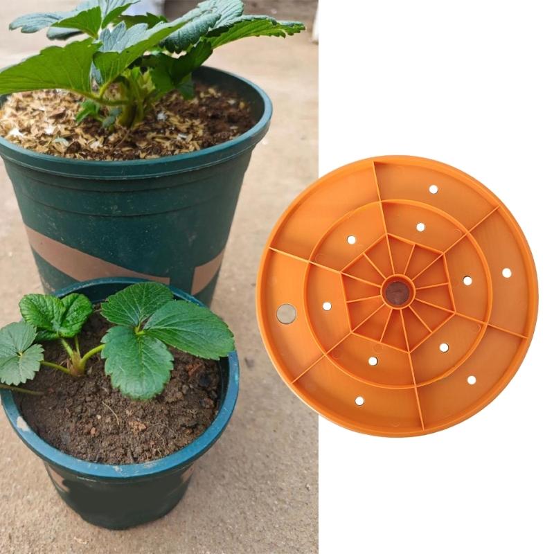 2Pieces Plastic Planter Inserts with Drainage Holes Orange Color for High Flower Pots Reduce Soil Usage Prevent Root Rot