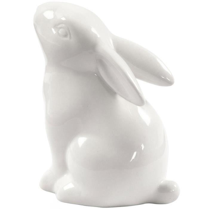 Objets décoratifs - Assortiment Lapin Blanc - 12 pcs - Céramique - 9 cm