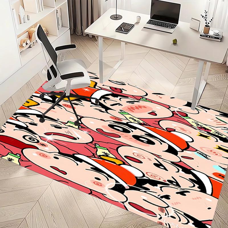 1pc Crayon Shin-chan Print Area Rug - Soft, Washable Non-Slip Indoor Mat, Living Room, Home Office Decorative Rug,Office Decorative