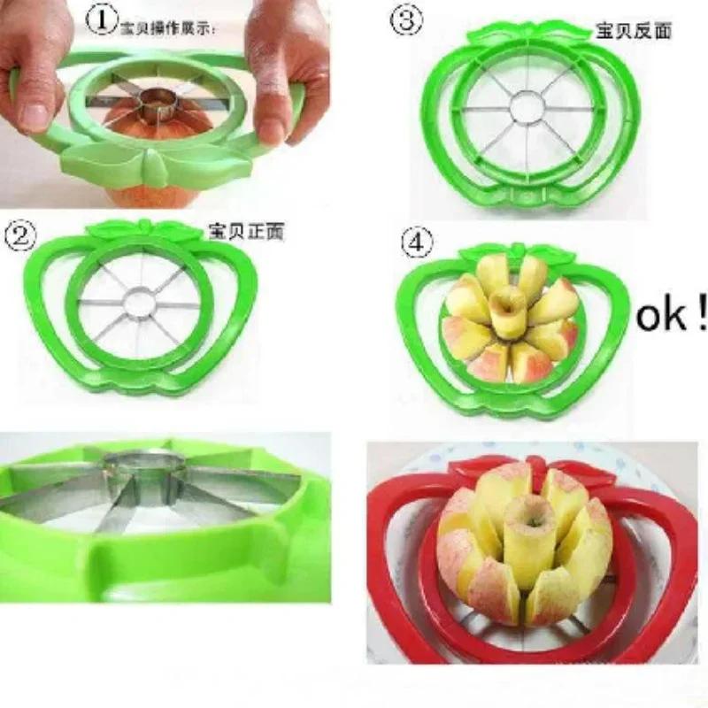 Kitchen Cutting Tool with Handle, Apple Cutter, Multifunctional Stainless Steel Core Fruit Slicer